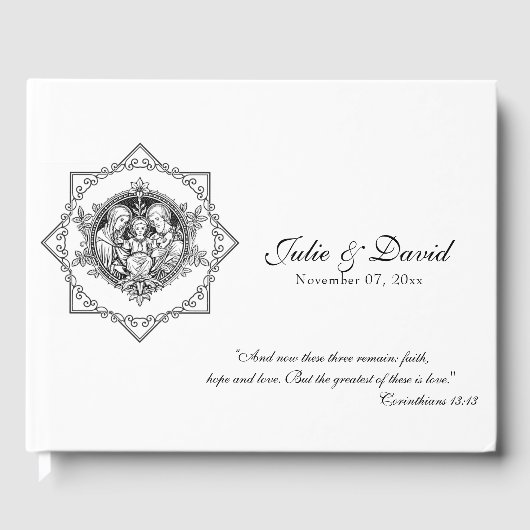 Traditionele katholieke bruiloft Heilige Familie Gastenboek (Voorkant)