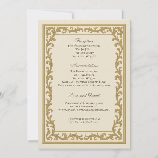 Traditionele katholieke bruiloft kaart (Achterkant)