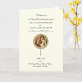 Traditionele katholieke bruiloft Latijnse mis prog Kaart (Gele Bloem)