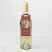 Traditionele katholieke bruiloft Maroon Damask Flessenhanger (Op fles)