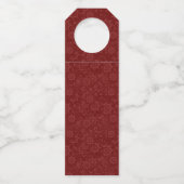 Traditionele katholieke bruiloft Maroon Damask Flessenhanger (Achterkant)