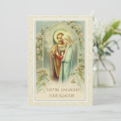 Traditionele Katholieke bruiloft Verloving Bruids Kaart (Staand voorkant)