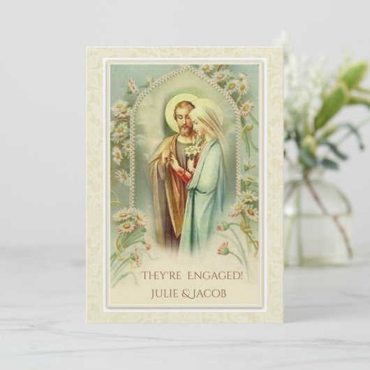 Traditionele Katholieke bruiloft Verloving Bruids Kaart (Staand voorkant)