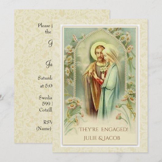 Traditionele Katholieke bruiloft Verloving Bruids Kaart (Voorkant / Achterkant)