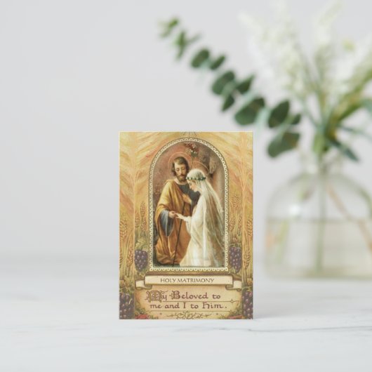 Traditionele katholieke bruiloft voor de heilige k visitekaartje (Staand voorkant)