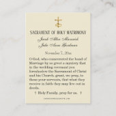 Traditionele katholieke bruiloft voor de heilige k visitekaartje (Achterkant)