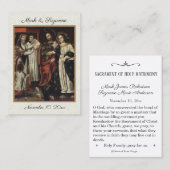 Traditionele katholieke bruiloft voor de heilige k visitekaartje (Voorkant / Achterkant)