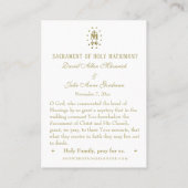 Traditionele katholieke bruiloft voor de heilige k visitekaartje (Achterkant)