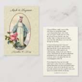 Traditionele katholieke bruiloft voor de heilige k visitekaartje (Voorkant / Achterkant)