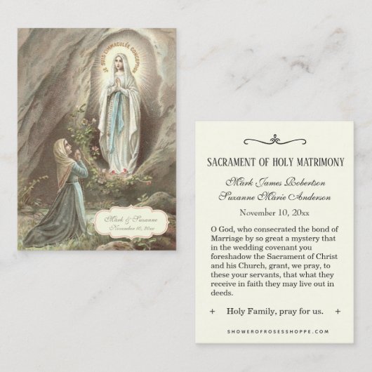 Traditionele katholieke bruiloft voor de heilige k visitekaartje (Voorkant / Achterkant)