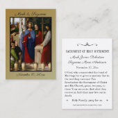 Traditionele katholieke bruiloft voor de heilige k visitekaartje (Voorkant / Achterkant)