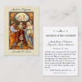 Traditionele katholieke bruiloft voor de heilige k visitekaartje (Voorkant / Achterkant)