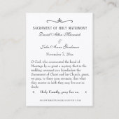 Traditionele katholieke bruiloft voor de heilige k visitekaartje (Achterkant)