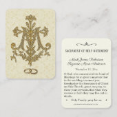 Traditionele katholieke bruiloft voor de heilige k visitekaartje (Voorkant / Achterkant)