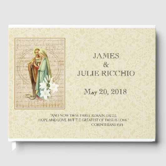 Traditionele katholieke bruiloft zonder maagd Mary Gastenboek (Voorkant)