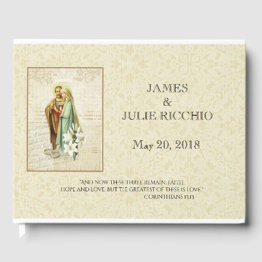 Traditionele katholieke bruiloft zonder maagd Mary Gastenboek (Voorkant)