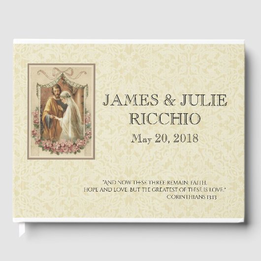 Traditionele katholieke bruiloft zonder maagd Mary Gastenboek (Voorkant)