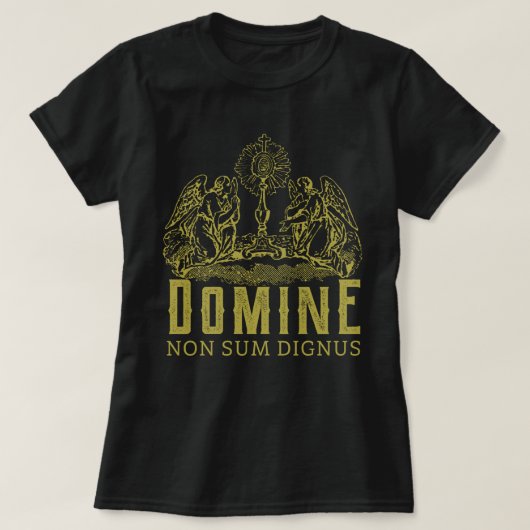Traditionele katholieke domine non sum dignus t-shirt (Design voorkant)