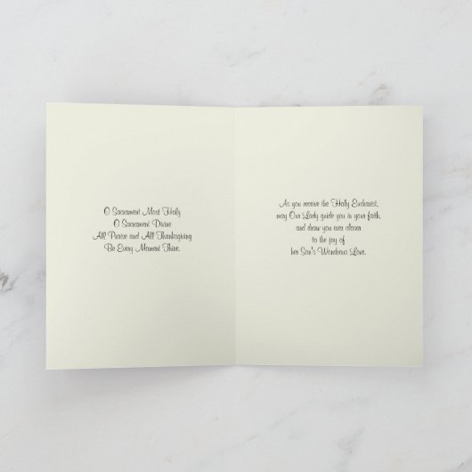 Traditionele katholieke Eerste Heilige Communie Feestdagen Kaart (Binnen)