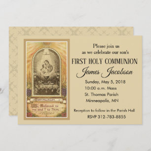 Traditionele katholieke Eerste Heilige Communie Kaart