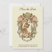 Traditionele katholieke Elegant  bloesems Save The Date (Voorkant)
