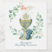 Traditionele katholieke eucalyptus in de Heilige C Wijn Etiket (Enkel label)