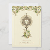 Traditionele katholieke Floral van de Heilige Comm Kaart (Voorkant)