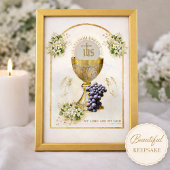 Traditionele katholieke Floral van de Heilige Comm Kaart