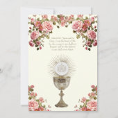 Traditionele katholieke Floral van de Heilige Comm Kaart (Achterkant)