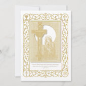 Traditionele katholieke Floral van de Heilige Comm Kaart (Voorkant)