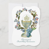 Traditionele katholieke Floral van de Heilige Comm Kaart (Voorkant)