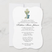 Traditionele katholieke Floral van de Heilige Comm Kaart (Achterkant)