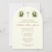 Traditionele katholieke Floral van de Heilige Comm Kaart (Achterkant)