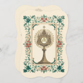 Traditionele katholieke Floral van de Heilige Comm Kaart (Voorkant / Achterkant)