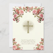 Traditionele katholieke Floral van de Heilige Comm Kaart (Achterkant)