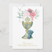 Traditionele katholieke Floral van de Heilige Comm Kaart (Voorkant)