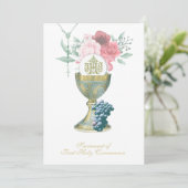 Traditionele katholieke Floral van de Heilige Comm Kaart (Staand voorkant)