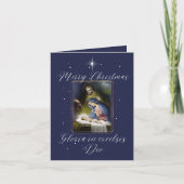 Traditionele Katholieke Geboorte Kerstmis Kaart (Voorkant)
