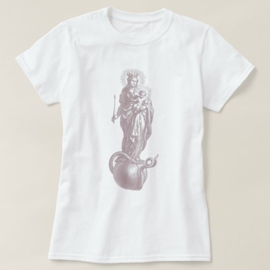 Traditionele Katholieke Gezegende Maagd Maria Godm T-shirt (Design voorkant)
