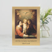 Traditionele katholieke gouden bruiloft uitnodigin kaart (Staand voorkant)