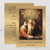 Traditionele katholieke gouden bruiloft uitnodigin kaart (Voorkant / Achterkant)