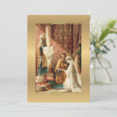 Traditionele katholieke gouden bruiloft uitnodigin kaart (Staand voorkant)