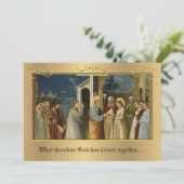 Traditionele katholieke gouden bruiloft uitnodigin kaart (Staand voorkant)