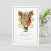 Traditionele katholieke Heilige Communie Mary Jesu Kaart (Staand voorkant)