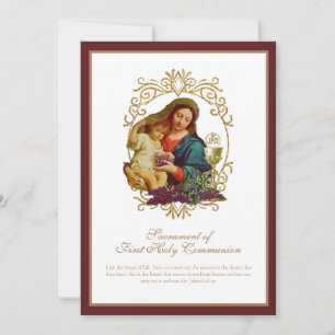 Traditionele katholieke Heilige Communie Mary Jesu Kaart