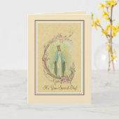 Traditionele Katholieke Heilige Maagd Maria Bloeme Kaart (Gele Bloem)