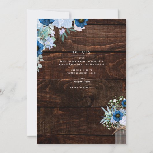 Traditionele katholieke huwelijksmis kaart (Achterkant)