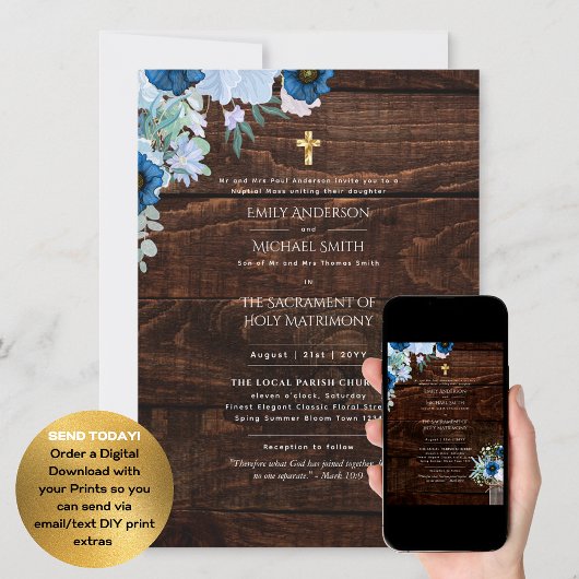 Traditionele katholieke huwelijksmis kaart