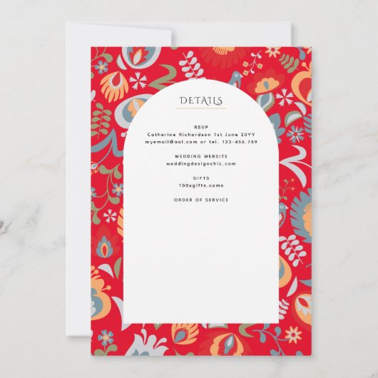 Traditionele katholieke huwelijksmis kaart (Achterkant)