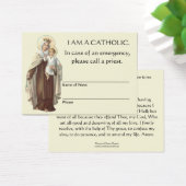 Traditionele katholieke ID-noodtoestand Heilige ge Visitekaartje (Bureau)